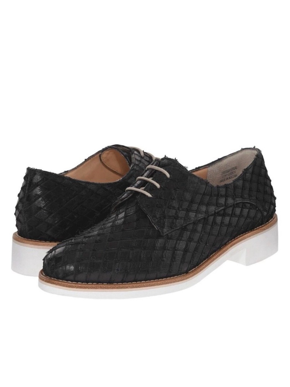 Paul Green Finley Black Textured Leather Lace-Up Oxfords Shoes Women’s Size 10